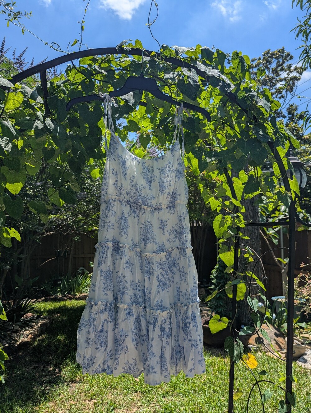 Blue Floral Tiered Sundress